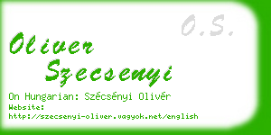 oliver szecsenyi business card