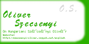 oliver szecsenyi business card